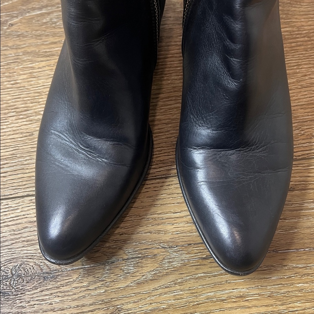 Pomme D’or Black Leather Ankle Boots Size 38/7.5US - Picture 5 of 10